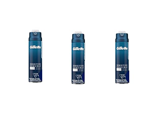 Gillette Sensitive Shave Gel 3 Pack Of 6 Oz Net Wt 18 Oz,, ()