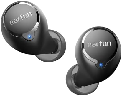 EarFun Free 2S Wireless Earbuds, [Upgraded Version] Bluetooth Earbuds with Deep Bass, 4 Mics for Clear Call, Customizable EQ App, IPX7 Waterproof in-Ear Headphones, 30H Playtime, Wireless Charging