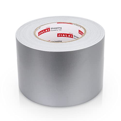 4 Inch Silver Duct Tape, Industrial Grade 4 inches x 55 Yards (164 ft), 9 Mil Heavy-Duty, Waterproof, Strong, Flexible, No Residue, for Crafts & Home Improvement