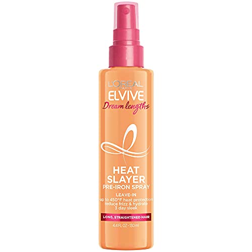 L’Oréal Paris Elvive Dream Lengths Heat Slayer Pre-Iron Spray Leave-In, 4.4 Ounce