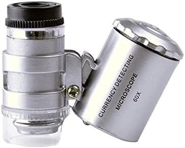 Microscope Kit 60X Portable Handheld Mini Pocket Microscope, with LED Light Microscope Lens Adapters