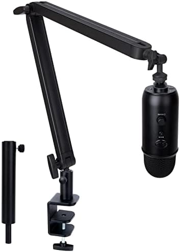 Blue Yeti Boom Arm with Extension Tube - Mic Boom Arm Compatible with Blue Yeti, Adjustable Boom Height Microphone Stand Mic Arm for HyperX QuadCast, Shure MV7, Rode, and Most Gaming Mic By SUNMON