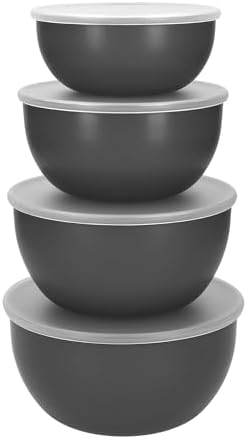 KitchenAid 4pc Meal Prep Bowls Set with Lids - Charcoal Grey