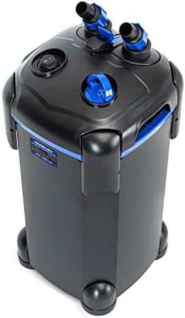 AMOSIJOY 265GPH Ultra-Quiet Canister Filter, 3-Stage External Aquarium Filter with Free Media for Large Fish Tanks and Aquariums