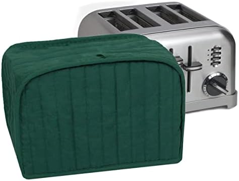 Ritz Premium Universal Four Slice Toaster Cover, 11.25" x 7.25" x 10.5", Polyester and Cotton Quilted, Fingerprint Protector, Super Soft Appliance Cover And Dust Cover, Dark Green