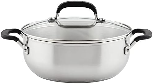 KitchenAid Casserole with Lid, 4 Quart, Brushed Stainless Steel