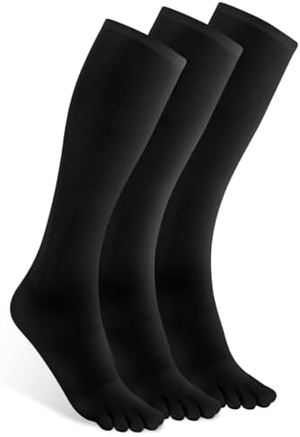 Toe Compression Socks – Knee High Socks, Support for Running & Travel,for Women & Men