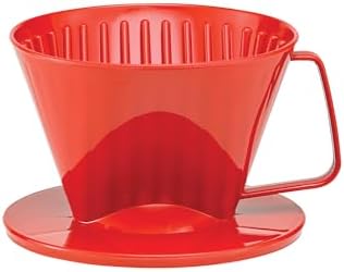 Fino Pour-Over Coffee Brewing Filter Cone, Number 1-Size, Red, Brews 1 to 2-Servings