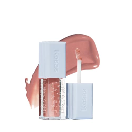 Kosas Wet Lip Oil Gloss - Hydrating Lip Plumping Treatment with Hyaluronic Acid & Peptides, Non-Sticky Finish (Unhooked)