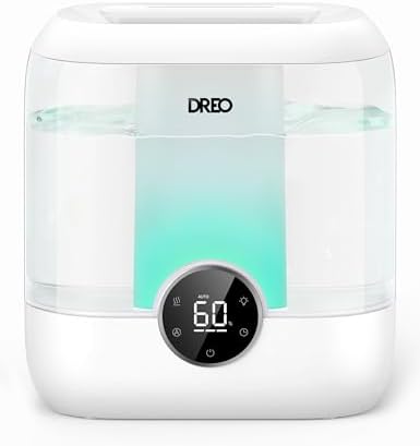 Dreo 6L Top Fill Humidifiers for Bedroom, 60H Runtime, 28 dB Quiet Supersized Cool Mist Humidifiers for Large Room, Air Humidifier for Home, Baby, Plant, Indoor, Night Light, Ultrasonic
