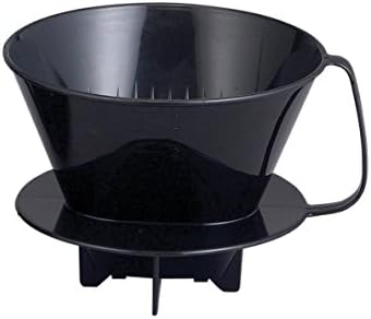 Fino Pour-Over Coffee Brewing Filter Cone, Number 4-Size, Black, Brews 8 to 12-Cups