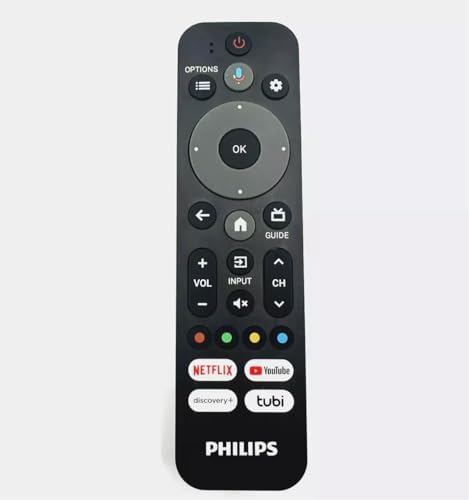 OEM Replacement Remote Control Compatible with Philips Google 4K Smart TV with Netflix, YouTube, Discovery+, tubi Short Keys RF553A