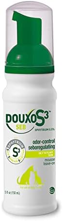 Douxo S3 SEB Mousse 5.1 oz (150 mL) - Relief for Seborrhea in Dogs and Cats (Helps with Oily to Flaky Skin)
