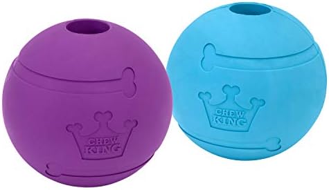 Chew King Dog Fetch Balls Extremely Durable Natural Rubber Toy 4 inch, (CM-10031-CS01), All Breed sizes, Count 2 (Pack of 2)