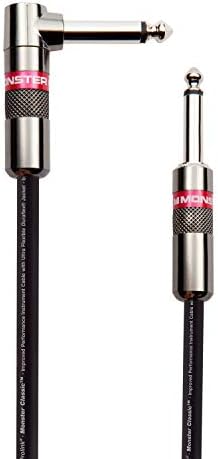 Monster Prolink Classic Instrument Guitar Cable - 21 ft Straight to Right AngleInstrument Cable. All Metal & Duraflex Outer Jacket. 90% Copper Braided Shield Monster Instrument Cable