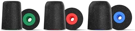 Comply Foam Ear Tips Designed for NuForce, ISOtunes PRO, Q-Jays, Etymotic Research, Westone and Shure, Assorted S, M, L, 3 Pairs, Black, Earbud Replacement Tip, Made in The USA