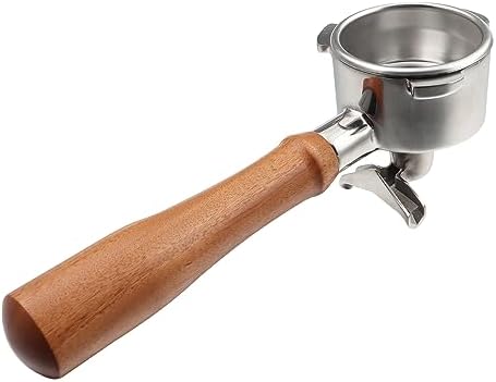 Portafilter 54mm Double Spout Compatible with Breville Bambino Plus (BES500)/ Infuser (BES840XL) with Wooden Handle
