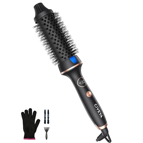 Thermal Brush for Blowout Look, 1 1/2 Inch Heated Round Brush Styler, Negative Ion Thermal Round Brush Curling Iron