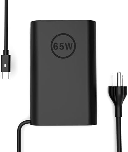 65W 45Watt Type C Laptop Charger Replacement for Dell USB C Charger Latitude 7275 7370 5420 5285 5290 5520 XPS 13 9250 9360 9365 9370 9380 9350 9550 Chromebook 3100 3400 5190 AC Adapter Power Supply