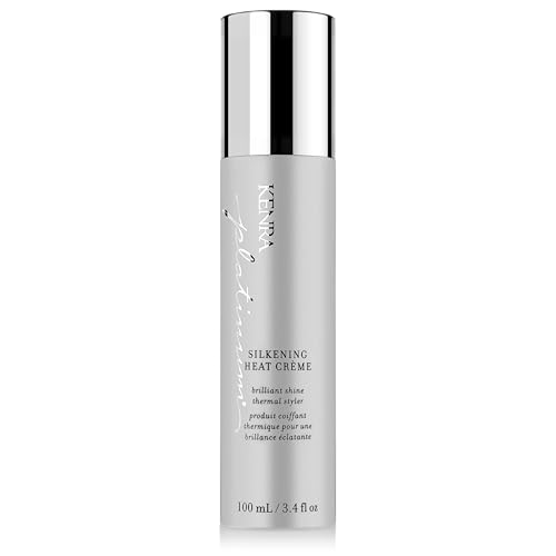 Kenra Platinum Silkening Heat Crème | Brilliant Shine Thermal Styler | Reduces Hot Tool Passes by 50% | Prevents Breakage & Improve Manageability | Heat Protectant | All Hair Types | 3.4 fl. Oz
