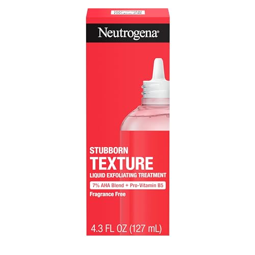 Neutrogena Stubborn Texture Liquid Exfoliant with 7% AHA Blend & Pro-Vitamin B5 designed for Acne-Prone & Oily Skin, Liquid Face Exfoliator, Oil- & Fragrance-Free, 4.3 fl. oz