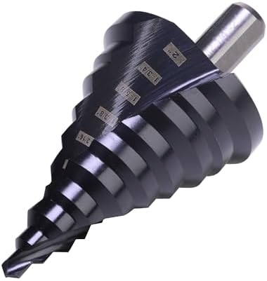 1/4 to 2 Inch Step Drill Bit Spiral Grooved Double Fluted, Large M2 High Speed Steel Drill bits for Hole Drilling in Stainless Steel, Copper, Aluminum, Wood, Plastic…