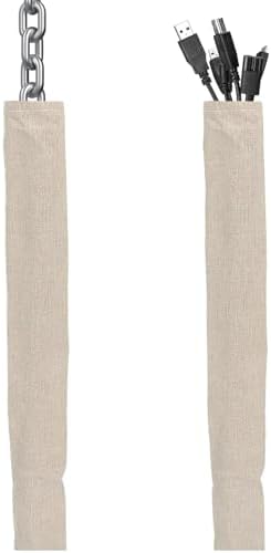 Fabric Cord Cover, 2 Pcs 6 Feet, Cable Sleeve, Chandelier Lighting Wire Cord Cover for Lamps Light Fixtures, Linen