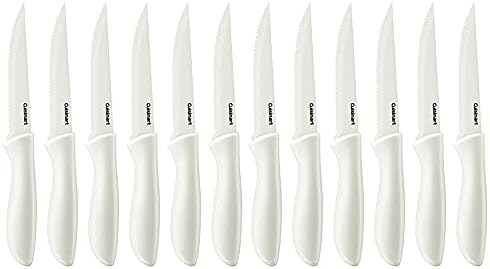Cuisinart C55-6PCSW Advantage Ceramic Coated Serrated Steak Knife 12 Pieces Set White