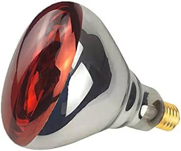 2 Pack 125W Heat Lamp Red Infrared Bulbs Glass Lamp Bulb for Food Service, Brooder Bulb, Chicks, Pet, Bathroom, Light Therapy Use E26 Base, Flood Light Heat Lamp Bulb.
