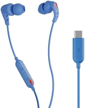 Skullcandy Set USB-C in-Ear Wired Earbuds, Microphone, Works with Android Laptop, Triple Threat Blue