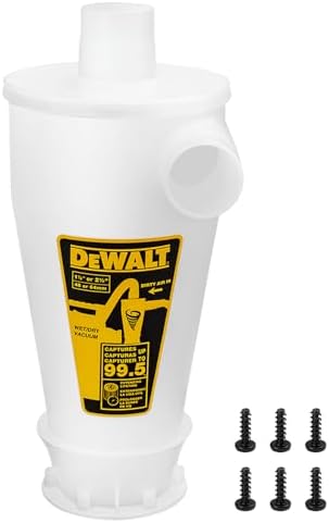 Dewalt Dust Separator for Wet/Dry Shop Vacuums, Cyclone Dust Collector Up To 99.5% Efficiency, High-performance Cycle Powder Collector Filter, Dust Collector Model: DXVCS001