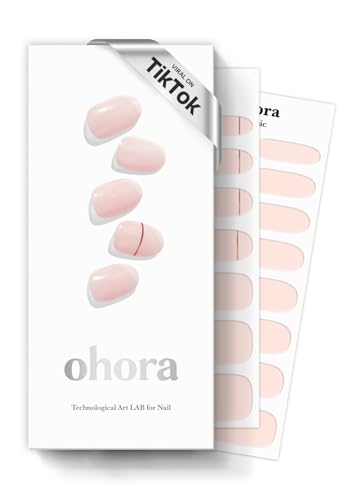 ohora Semi Cured Gel Nail Strips (N Basic Nails no.11) - Nude, Solid, Works with UV/LED Lamps, Salon-Quality, Easy to Apply & Remove - Valentine's Day Gel Nail Wraps, stickers, romantic gift ideas