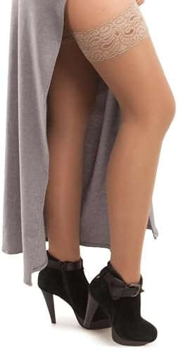 ITA-MED Sheer Thigh High Compression Stockings for Women, 20-30 mmHg Medical Compression Socks, Closed Toe