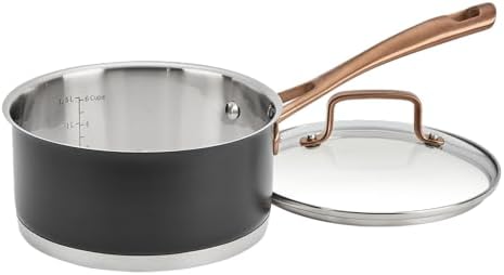 Cuisinart Matte Black Elegance 1.5 Quart Saucepan and Cover