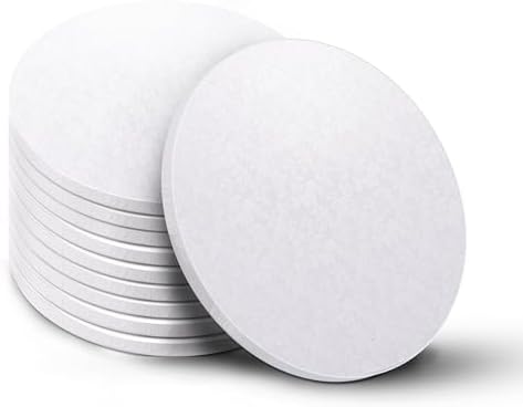 10-Pack Round White Cake Drum Board 10 Inch Sturdy 1/2 Inch Thick Full Wrap Edge Cake Base for Heavy Tiered Cakes(10" White)