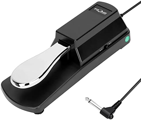 FZONE Sustain Pedal for MIDI Keyboards Digital Pianos Foot Pedal 6.6FT Extension Cable, Polarity Switch