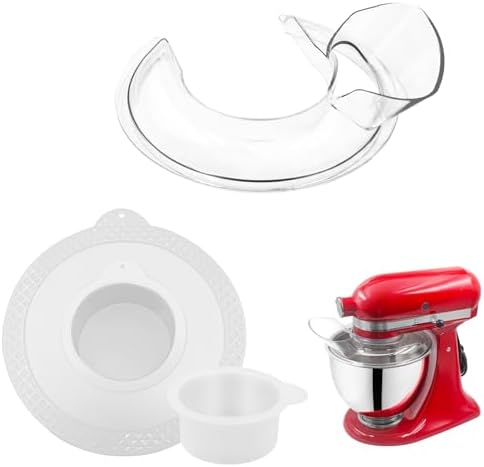 for KitchenAid 4.5-5 Quart Tilt-Head Stand Mixers, Secure Pouring Shield & Mixers Bowl Covers Fits 4.5-5 Quart Stainless Steel Bowls, Mixer Splatter Guard Lids(Pack of 2)