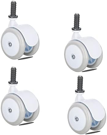 Baby Walker Replacement Wheels, Set of 4 - Universal Plastic Rubber Casters for Walker Accessories (Rubber Grey)