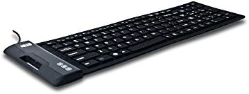 Adesso AKB-222UB - SlimTouch 222 Waterproof Flexible Keyboard for Windows 8/7/Vista/XP/2000, Compact Size, Black