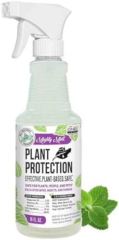 Mighty Mint Peppermint Plant Protection Spray for Insects, Gnats, Fungus, Mites, and Disease, 16 oz