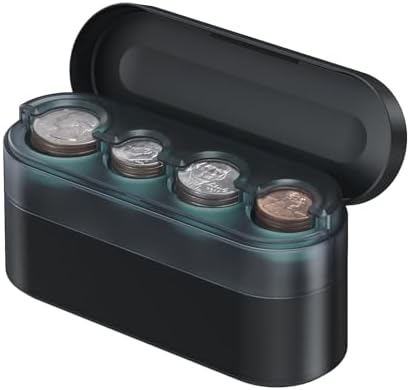 HALOBLK Larger-Capacity Coin Holder for Car Change Holder Organizer, Compatible with Most Car & Trucks, Black