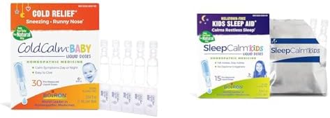 Boiron ColdCalm Baby Single-Use Drops for Cold Symptoms Relief - 30 Count & SleepCalm Kids Liquid Doses Sleep Aid - 15 Count