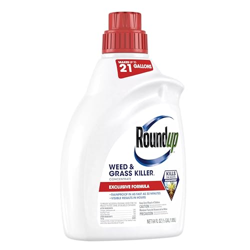 Roundup Weed & Grass Killer₄ Concentrate, Use In and Around Flower Beds, Walkways and other areas of your yard, 64 fl. oz.