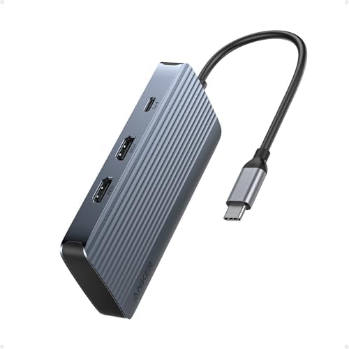 Anker 7-in-1 USB C Hub, Dual-Display USB-C Docking Station, Dual HDMI Display, 100W Power Delivery, 10Gbps Data Transfers, USB Ports for MacBook Air/Pro, Dell XPS, and More