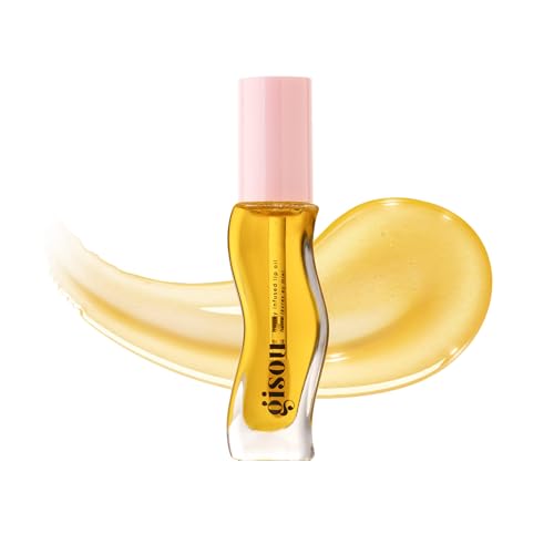 Gisou Honey Infused Hydrating Lip Oil, Nourishing Lip Moisturizer for Dry Lips, High Shine, Smooth Finish, Clear Golden Glow Shade, Fresh Honey Scent, Honey Gold, 8ml