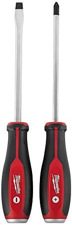 Milwaukee 48-22-2702 2 Piece Demolition Slotted and Phillips Head Screwdriver Set W/Steel Endcaps