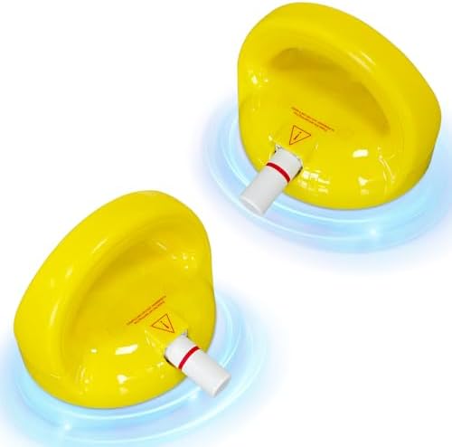 Suction Shower Grab Bars for Bathtubs and Showers, Safety Shower Grab Bars for Seniors, Drill-Free Shower Handle for Bathroom, Grab Bar for Elderly, Post-Surgery, Pregnant, Yellow, 2Pack