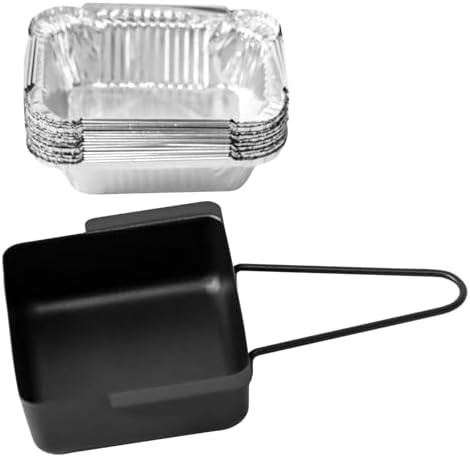 Grill Drip Pan for Nexgrill 720-0830H 720-0888N 720-0925P 720-0896 720-08882A, Grease Catcher Cup Box for Cuisinart CGG-7400,CGG-8500, Holder Drip Tray with 15Pack Aluminum Foil Liners