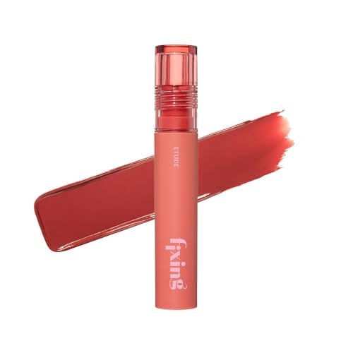 ETUDE Fixing Tint #02 Vintage Red (4g) | Long Lasting High Pigmented Liquid Lipstick | Waterproof Lightweight Matte Finish Lip Stain | Full Coverage | Korean Makeup, Kbeauty