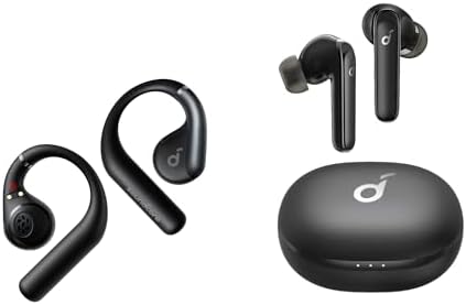 Soundcore by Anker AeroFit Open-Ear Headphones, with Life P3 Noise Cancelling Earbuds, Ultra-Comfort, Snug Fit, Ergonomic Ear Hook, Balanced Sound, IPX7 Waterproof, 42H Playtime, Clear Calls